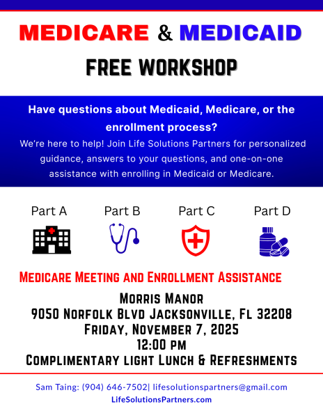 Medicare & Medicaid Workshop Flyer - Morris Manor 11.7.2025